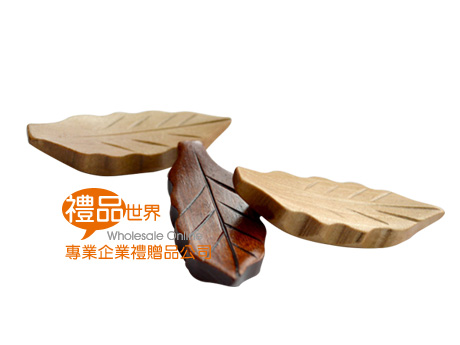 樹葉造型木質筷架(單入)