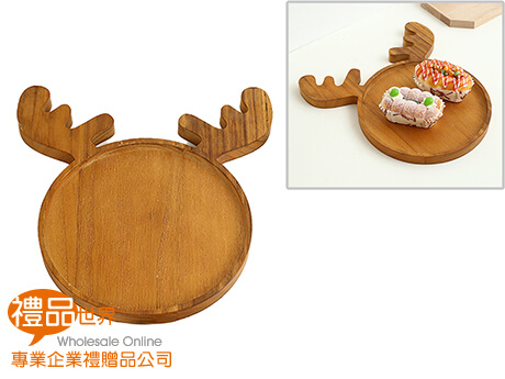 麋鹿造型木質餐盤