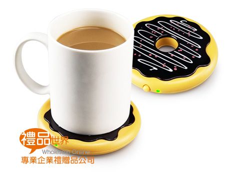 甜甜圈造型USB保溫杯墊