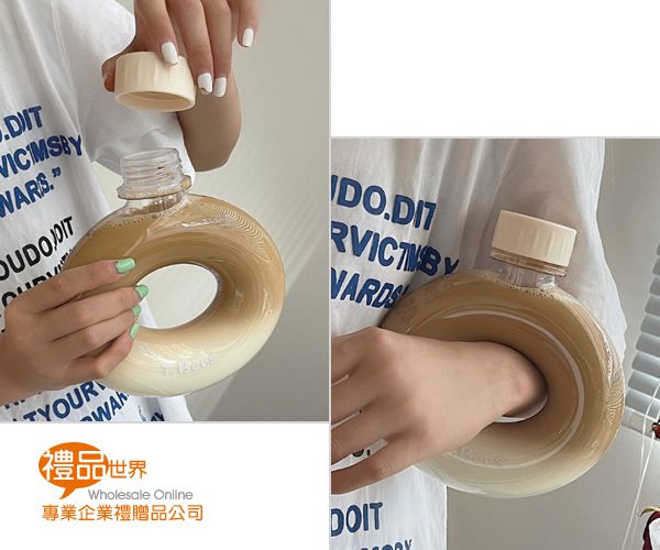 多彩甜甜圈造型水壺500ml