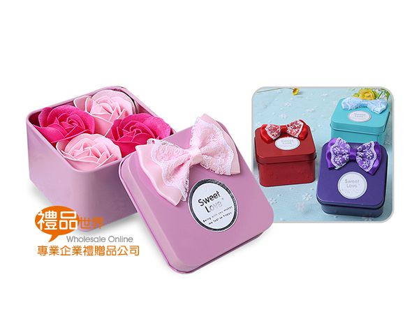 玫瑰香皂花方形禮盒