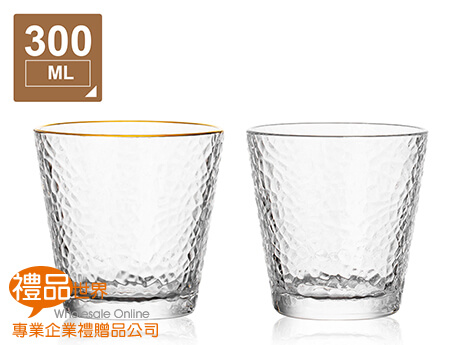 質感錘目紋玻璃杯300ml