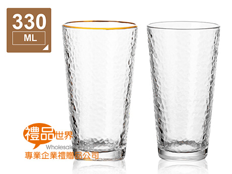 質感錘目紋玻璃杯330ml