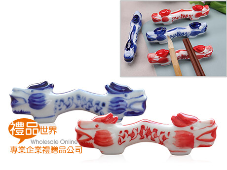 日式雙龍陶瓷筷架